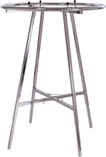 Miniatura 3 de Econoco Perchero redondo plegable para ropa, pantalla minorista de altura ajustable, acabado cromado