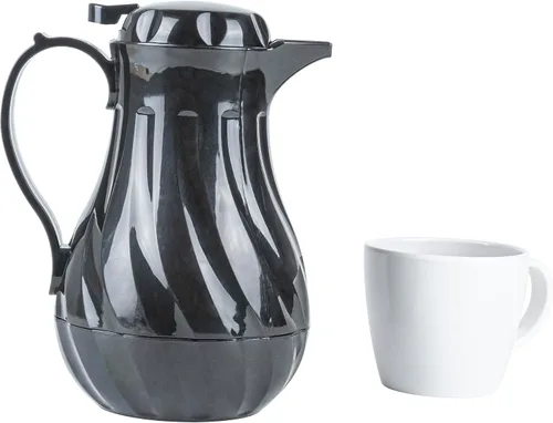 Miniatura 9 de Restaurantware Jarra térmica para café, paquete de 1 servidor de café aislado de plástico de 20 onzas con mango ergonómico, cafetera negra