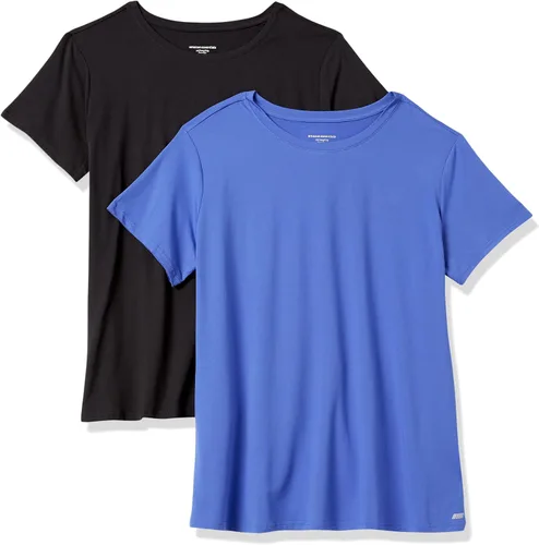 Miniatura 33 de Amazon Essentials Camiseta de manga corta con cuello redondo para mujer, de secado rápido, para entrenamiento, gimnasio, paquete múltiple