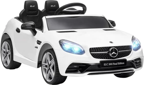 Aosom Mercedes SLC 300 - Auto eléctrico para niños con licencia con control remoto, batería de 12 V, con música, luces, suspensión para niños de 3 a