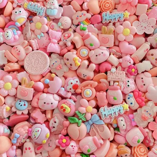Miniatura 9 de Juego de 50 dijes de slime de resina para hacer manualidades de Pascua, cuentas de resina con parte trasera plana, suministros para manualidades