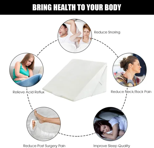 Miniatura 5 de KOMFOTT Almohada de cuña para cama con parte superior de espuma viscoelástica, triángulo para el cuello, reposapiernas, cojín de apoyo