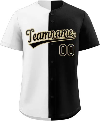 Miniatura 30 de Camiseta de béisbol dividida personalizada con botones y número de nombre cosido personalizado para hombres/mujeres/niños