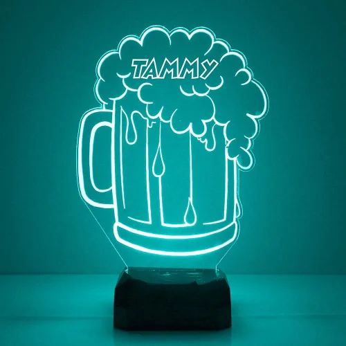 Miniatura 15 de MMS Food - Lámpara LED de luz nocturna, personalizada con tu nombre o texto, control remoto con 16 colores, 4 modos de luz, lámpara LED de regalo