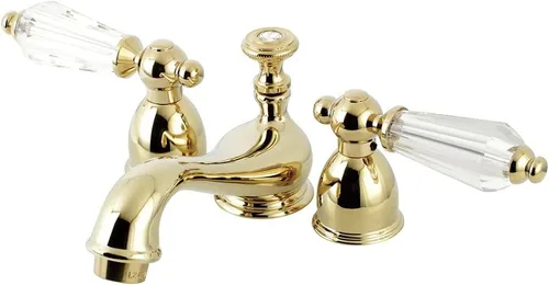 Miniatura 7 de Kingston Brass KS3958WLL Mini grifo de lavabo generalizado con manija de palanca de cristal, 4-1/2 pulgadas en alcance de la boquilla, níquel