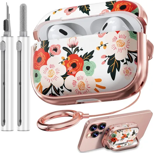 Miniatura 16 de Inesore Funda para AirPods Pro 3 2025 con cerradura, funda transparente floral para mujeres, compatible con Apple Airpods Pro de 3ª