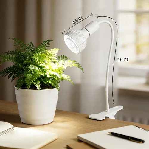 Miniatura 2 de Luz LED de Crecimiento, Lámpara de Plantas con Clip de Cuello de Cisne de Espectro Completo Blanco 5000K para Plantas de Interior de Escritorio