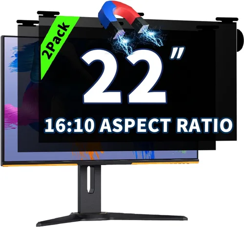 Miniatura 18 de Paquete de 2 pantallas magnéticas colgantes de privacidad para computadora de 27 pulgadas para monitor de pantalla ancha de 16:9, pantalla