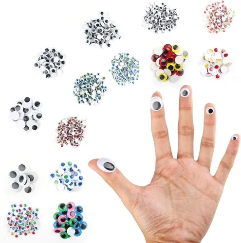Miniatura 3 de LotFancy Wiggle Googly Eyes - 1100 unidades de ojos de Google para manualidades, autoadhesivos, varios tamaños