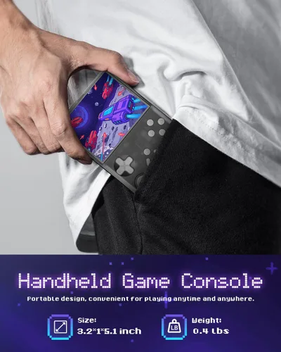 Miniatura 7 de Consola de juegos portátil R40 – Consola de juegos retro con tarjeta TF de 128 G incorporada, más de 20000 juegos Consola de juegos retro