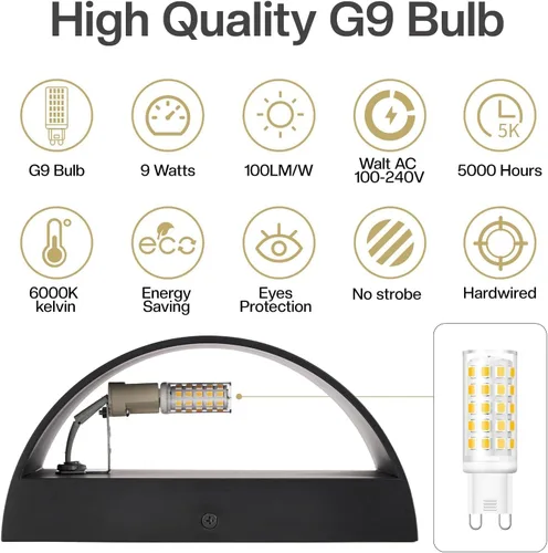Miniatura 3 de Juego de 2 apliques de pared LED modernos negros con cable para interiores, luces de montaje en pared arriba y abajo, para sala de estar