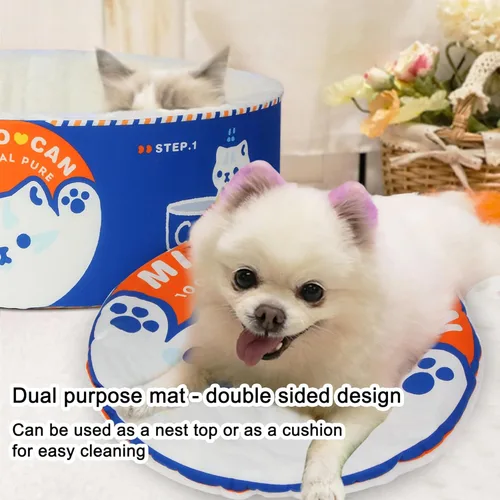 Miniatura 4 de 寵幸 Ramen Noodle Cama para Perros y Gatos, Nido Creativo Mantiene el Calor y Super Suave para Gatos de Interior, Cojín Extraíble y Lavable para Azul
