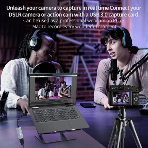 Miniatura 4 de Papeaso Tarjeta de captura de video, 4K HDMI a USB/USB C 3.0, dispositivo de captura de video 1080P 60FPS, para transmisión, enseñanza