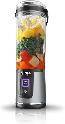 Ninja BC151BK Blast Licuadora Portátil, Sin Cable, Recipiente de 18oz, Licuadora Personal para Batidos y Licúados, Libre de BPA, Tapa Hermética y