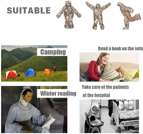 Miniatura 4 de Gaorui Humanoid Outdoor Camping Invierno Interior Portátil Ultraligero Caliente Adulto Saco De Dormir A Prueba De