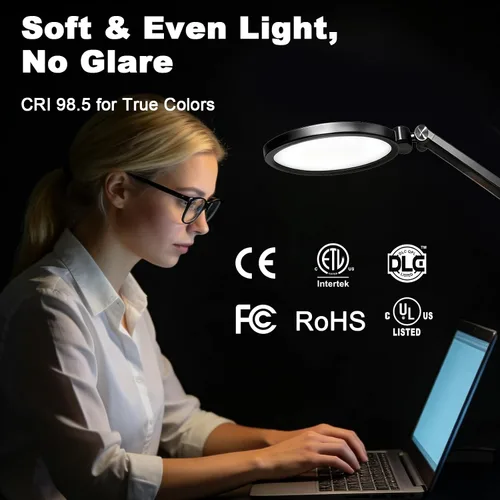 Miniatura 4 de NS Lámpara de escritorio LED profesional con control remoto, luz regulable CRI95+, 3000K – 6000K CCT ajustable, ángulo flexible, abrazadera