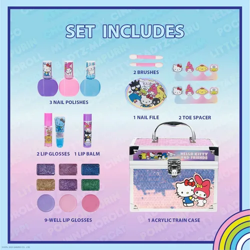Miniatura 2 de Set de belleza de estuche de tren Barbie, kit de maquillaje para niñas, juego de maquillaje lavable real, maquillaje de juego, regalo de fiesta