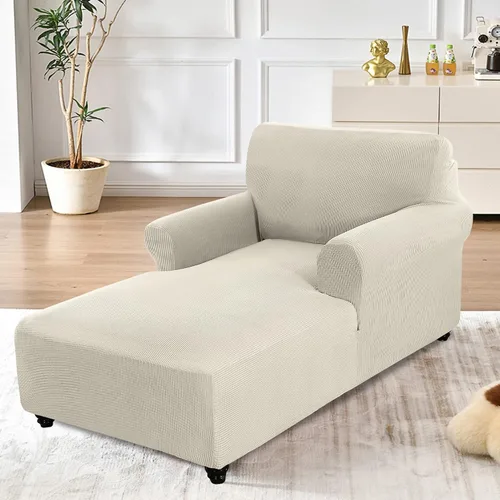 Miniatura 4 de OKYUK Funda para tumbona, de tela jacquard, elástica, con doble brazo, lavable a máquina, protector de muebles suave para sala de estar y dormitorio