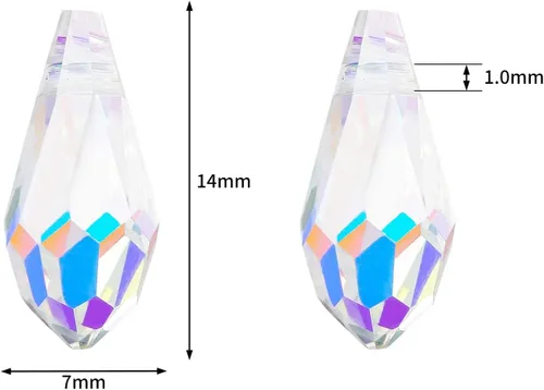 Miniatura 2 de 50 cuentas de cubo de cristal cuadradas de vidrio de 0.394 pulgadas (0.394 in), cuentas espaciadoras de cristal transparentes sueltas para collares