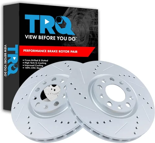 Miniatura 80 de TRQ Juego de rotores de freno de rendimiento trasero con revestimiento G premium compatible con Mazda 6 2014-2021