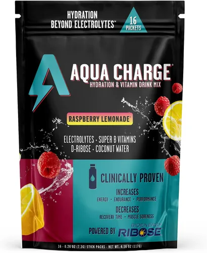 Miniatura 9 de Grab The Gold Aqua Charge - Mezcla de hidratación y bebida vitamínica, electrolitos sin azúcar con vitaminas B, sabor natural, vegano, sin gluten
