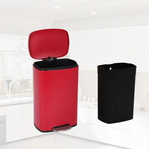 Miniatura 11 de Bote de basura automático de 13 galones para cocina, fácil de limpiar, de acero inoxidable de 50 L, sensor de movimiento cepillado, impermeable