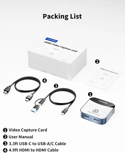 Miniatura 9 de Tarjeta de captura para Nintendo Switch, tarjeta de captura de audio y video 4K, grabadora HDMI 1080P 60FPS USB C 3.0 para juegos/transmisión