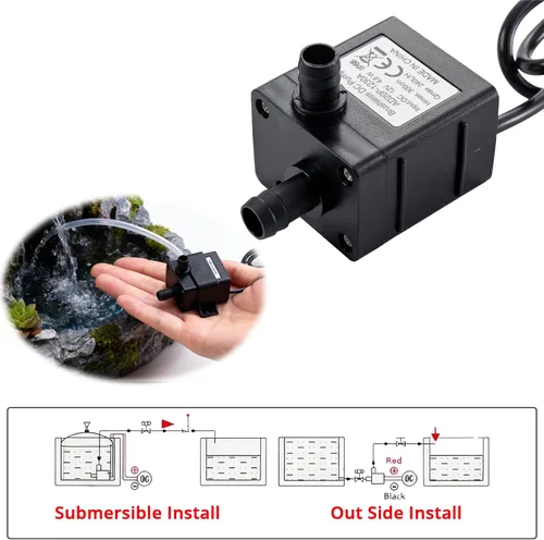 Miniatura 2 de Paquete de 10 bombas de agua sin escobillas de 12 V 240L/H 3M Lift, bomba sumergible ultra silenciosa de 4.2 W para acuarios/peceros/piscinas