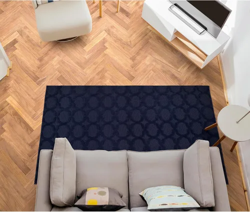 Miniatura 341 de Garland Rug Sparta - Alfombra antideslizante de polipropileno de 2 pies x 12 pies, color negro, ideal para salas de estar y pasillos, elegante