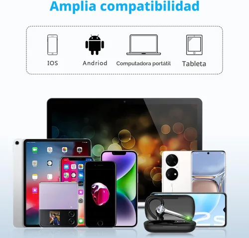 Miniatura 6 de HEIBAS Auriculares Bluetooth, Auriculares inalámbricos Bluetooth con estuche de carga de 500mAh, tiempo de conversación de 72 horas, micrófono
