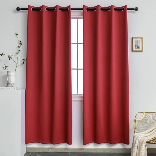 Miniatura 65 de YGO - Cortinas verdes de 183 cm de ancho por 213 cm de largo para dormitorio - Cortinas opacas con ojales en la parte superior, extra anchas