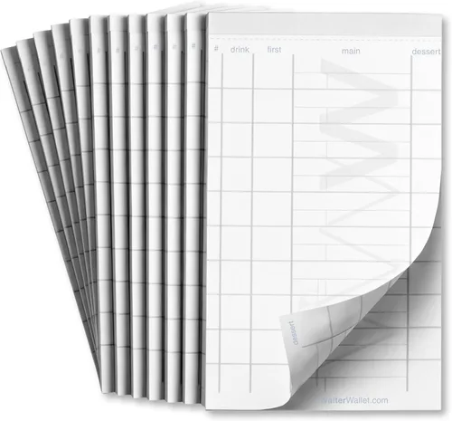 Miniatura 11 de Waiter Wallet Jr. Pads Paquete de 12 blocs de notas de invitados Bloc de notas perforado y grapado de doble cara para servidor de restaurante