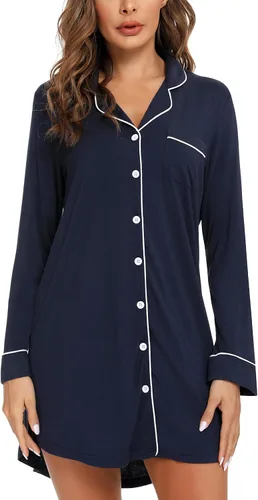 Miniatura 4 de Leikar Camisón de maternidad para mujer, pijama de lactancia de manga larga