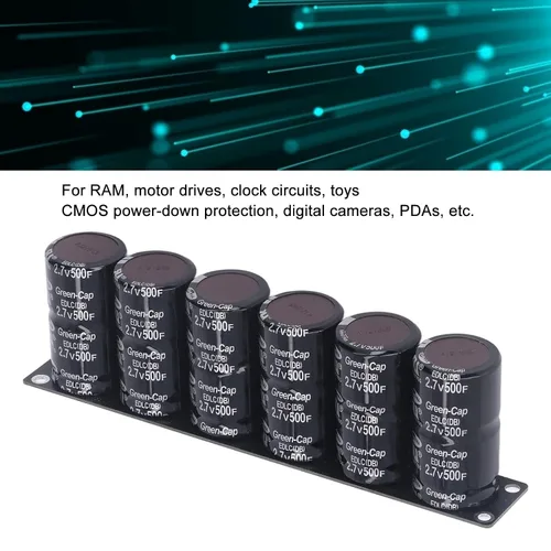Miniatura 2 de 6 en Super Capacitor Set 1 2.7V500F Super Capacitor Condensador Componentes de Almacenamiento de Energía 16V 83F para Dispositivos Electrónicos
