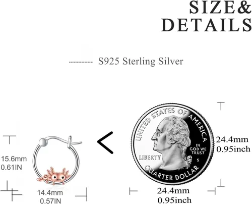 Miniatura 105 de VONALA Bonitos aretes de aro de plata de ley 925, regalos de cumpleaños para mujer