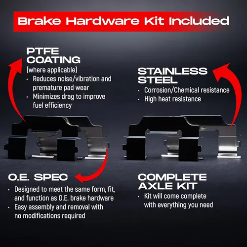 Miniatura 6 de R1 Concepts Frenos delanteros y rotores Hardware incluido Kit de pastillas de freno y rotores delanteros Optimum OEp Compatible con Lexus