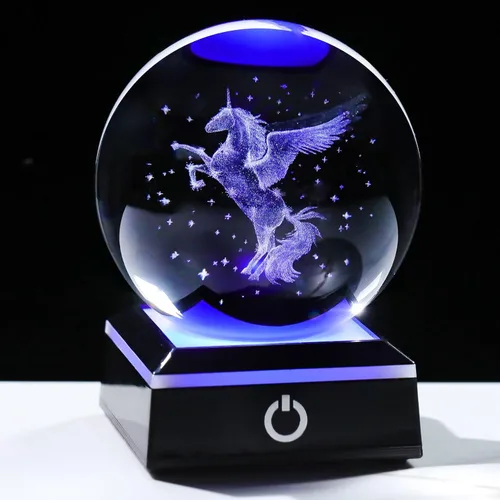 Miniatura 17 de Bola de cristal 3D, tortuga marina, regalos para mujeres y hombres, adorno de globo de nieve con base LED, luz nocturna, figuras de decoración