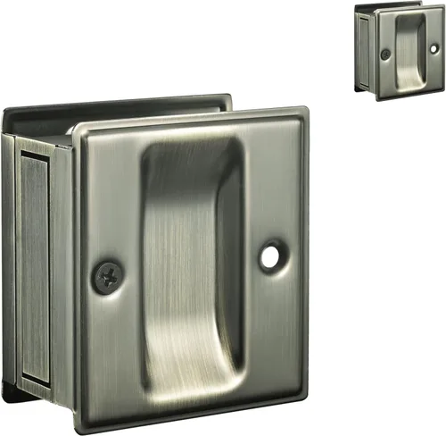 Miniatura 12 de HOMOTEK Paquete de 2 tiradores de privacidad para puerta, sin placa de interruptor, reemplaza los tiradores de paso viejos o dañados, 2-3/4 x 2-1/2