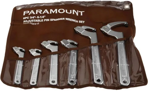 Paramount Juego de llaves inglesas ajustables de 6 piezas, capacidad de 3/4" a 6-1/4"