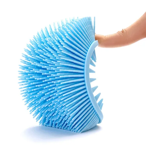 Miniatura 4 de Cepillo sensorial prémium para niños o autismo, limpiador corporal de silicona suave, cepillos sensoriales 2 en 1 para terapia ocupacional, esponja