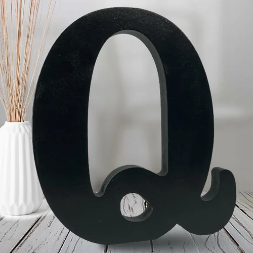 Miniatura 18 de AOCEAN Letras de madera negra de 8 pulgadas Letras de madera sin terminar para decoración de Halloween Letras decorativas de pie Tablero
