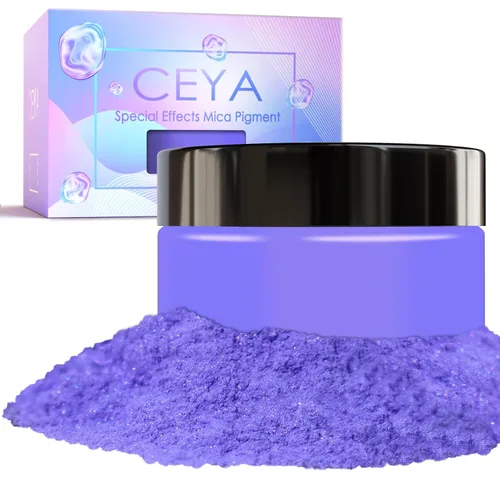 Miniatura 19 de Ceya Polvo de Mica de Interferencia, 50g/1.8oz Polvo de Uñas Cromado Blanco Hielo, Pigmento de Efecto Perlescente de Cambio de Color de Grado