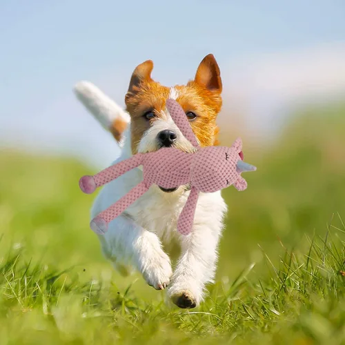 Miniatura 5 de GOOLA Juguetes Chirriantes para Perros - Juguetes de Peluche Duraderos con Chirriador y Papel Crujiente, Paquete Temático de Unicornio para Rosa