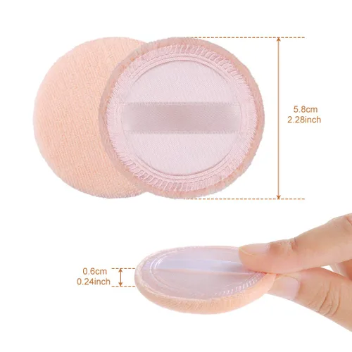 Miniatura 5 de 5 esponjas para polvo, aplicador de algodón redondo de maquillaje, soplo de aire con cinta, polvo facial para suelto y base, 3.15 pulgadas (naranja)