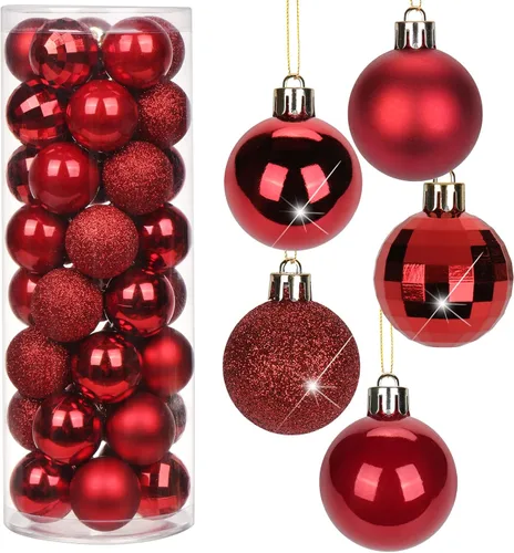 Miniatura 22 de Adornos de bolas de Navidad negras de 2.36 pulgadas, 25 piezas inastillables, set de adornos de Navidad, bolas de Halloween, adorno negro para árbol