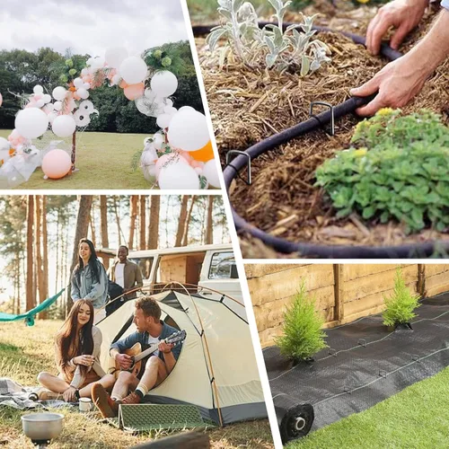 Miniatura 6 de Grapas para Paisajismo de 6 pulgadas, Grapas para Césped Galvanizadas Calibre 11, Estacas de Jardín Resistentes para Asegurar sin Esfuerzo Tela