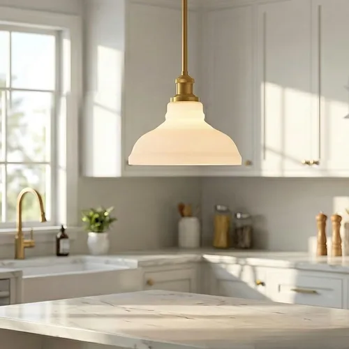 Miniatura 3 de HOLKIRT Modernas lámparas colgantes doradas, luces colgantes de isla de cocina, luces colgantes para dormitorio, comedor, baño con cúpula de cristal