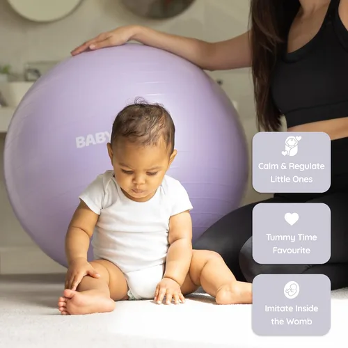 Miniatura 6 de BABYGO Pelota de Parto – Juego de pelota y libro de yoga para embarazo, trabajo de parto y ejercicio con enfoque en trimestres, fisioterapia