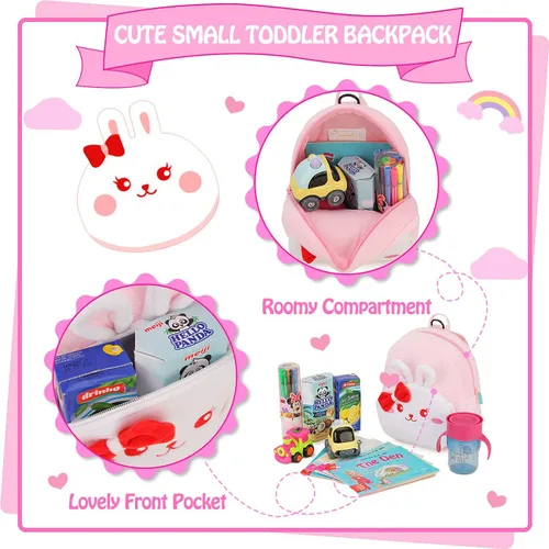 Miniatura 5 de Mochila pequeña de felpa con correa para el pecho para niños pequeños y niñas con correa para el pecho