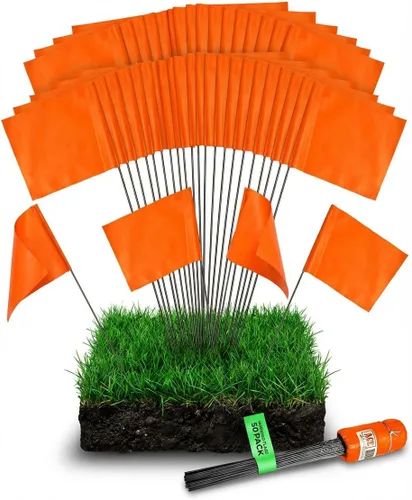 Miniatura 22 de Banderas blancas para marcar el patio, banderas invisibles de 4 x 5 x 15 pulgadas para perros, paquete de 100 unidades, marcador de entrenamiento